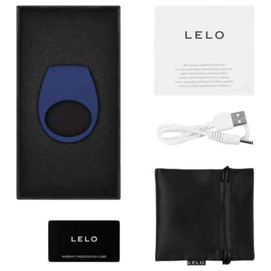 LELO Tor 3 - App-controlled vibrating penis ring for men (blue)