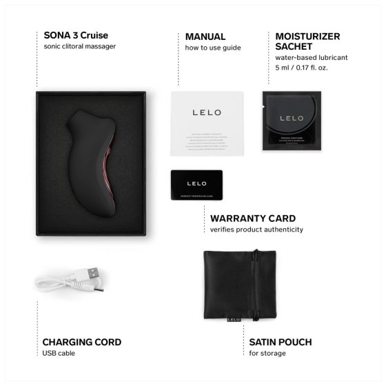 LELO Sona 3 Cruise - Sonic Wave Clitoral Stimulator (Black)