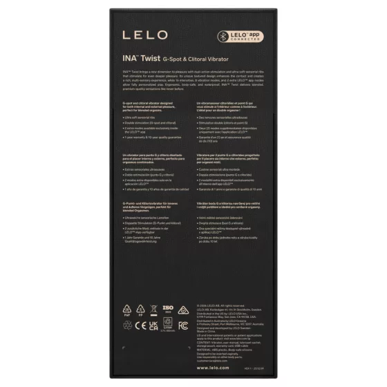 LELO INA Twist - app-controlled G-spot vibrator with clitoral arm (purple)