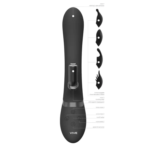 Vive Chou - 4-in-1 clitoral arm vibrator (black)
