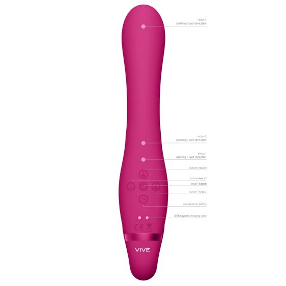 Vive Suki - Strap-On Vibrator (Pink, Harness-Free)