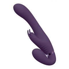   Vive Suki - rechargeable, strapless attachable vibrator with bunny clitoris stimulator (purple)