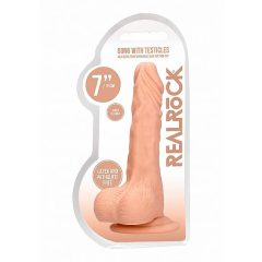 RealRock Dong 7 - lifelike testicle dildo (17cm) - natural