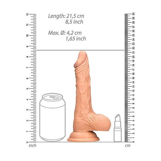 RealRock Dong 8 - lifelike testicle dildo (20cm) - natural