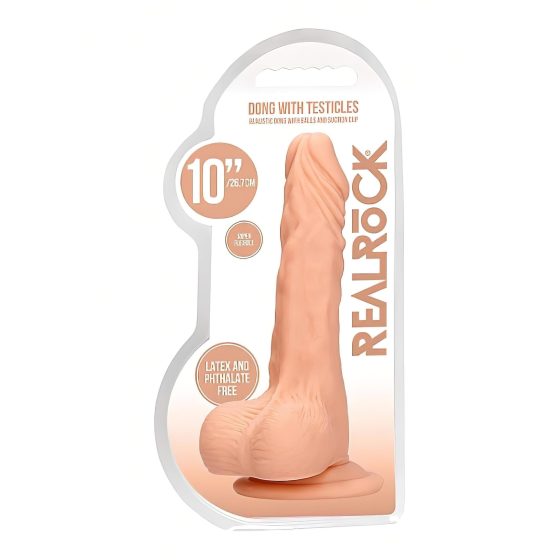RealRock Dong 10 - Lifelike Dildo with Balls (10) - Natural"