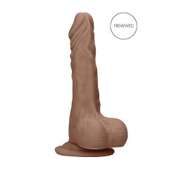   RealRock Dong 10 - Lifelike Dildo with Balls (10") - Dark Natural"