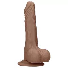   RealRock Dong 10 - Lifelike Dildo with Balls (10") - Dark Natural"