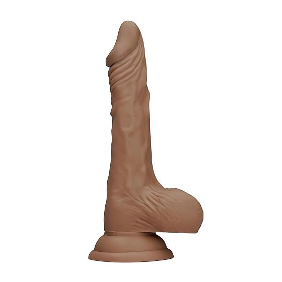 RealRock Dong 10 - Lifelike Dildo with Balls (10") - Dark Natural"