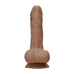   RealRock Dong 10 - Lifelike Dildo with Balls (10") - Dark Natural"