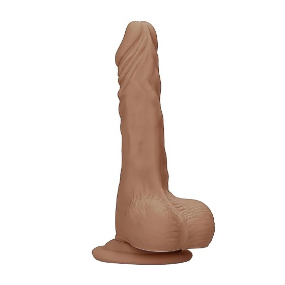 RealRock Dong 10 - Lifelike Dildo with Balls (10") - Dark Natural"
