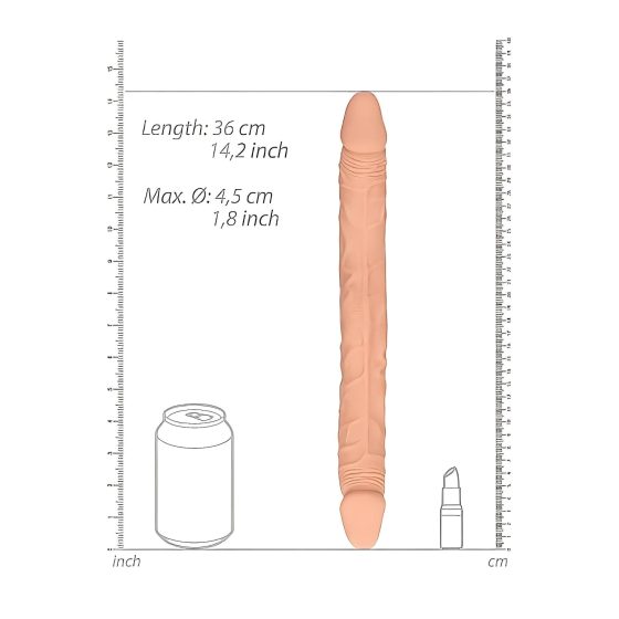 RealRock Double Dong 14 - Natural Dual Dildo (36cm)"