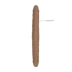   RealRock Double Dong 14 - Dark Natural Twin Dildo (36cm)"