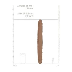 RealRock Double Dong 18 - Dark Natural (46cm)"