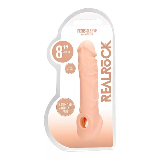 RealRock Penis Sleeve 8-inch - Natural 