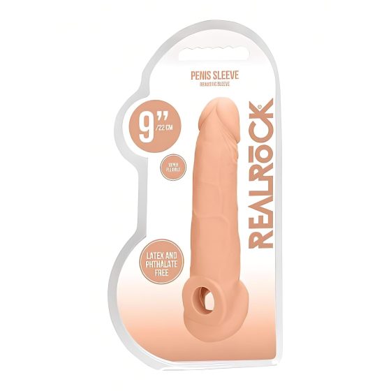 RealRock 9'' Penis Sleeve - Natural Finish
