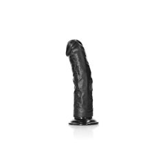   RealRock Curved - curved realistic dildo with sticky feet - 15,5cm (black)
