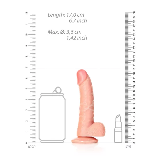 RealRock - Suction Cup Realistic Dildo - 15.5cm (Natural) 