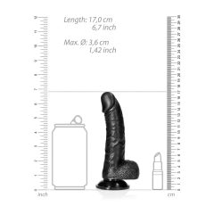 RealRock - Suction Cup Realistic Dildo - 6 (Black)"
