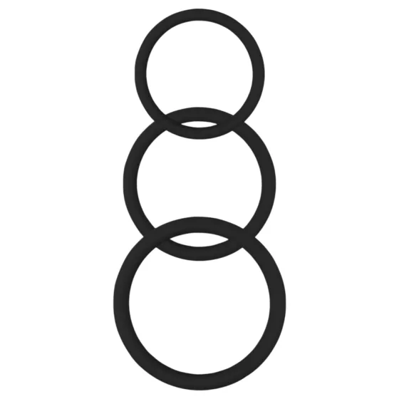 GK Power Magnum Force - silicone penis ring set (black) - 3 pcs