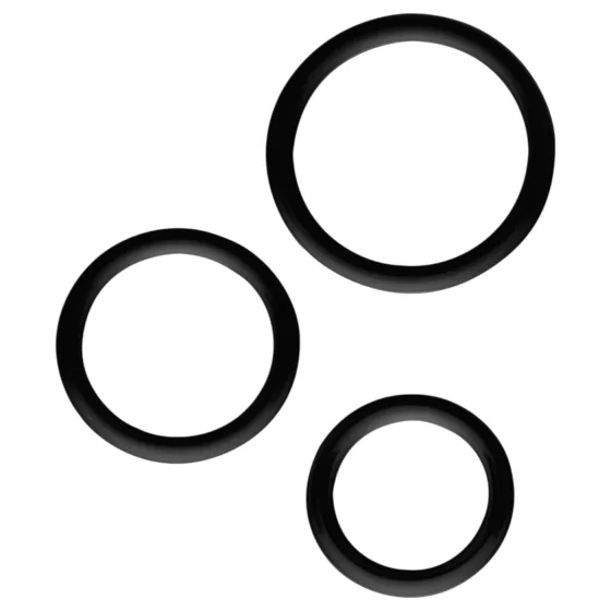 GK Power Magnum Force - silicone penis ring set (black) - 3 pcs