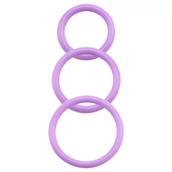 GK Power Magnum Force - silicone penis ring set (purple) - 3 pcs