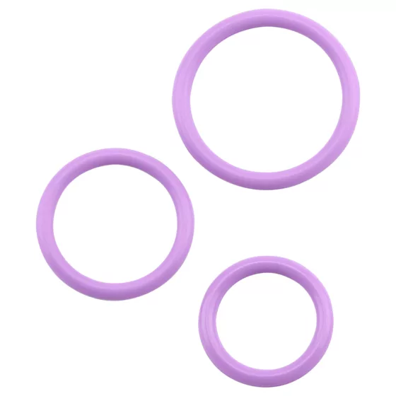 GK Power Magnum Force - silicone penis ring set (purple) - 3 pcs
