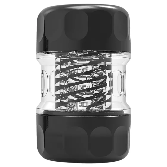 MX Spiral Portable Quin Cup - spiral, suction-effect masturbator (black)