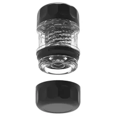   MX Spiral Portable Quin Cup - spiral, suction-effect masturbator (black)