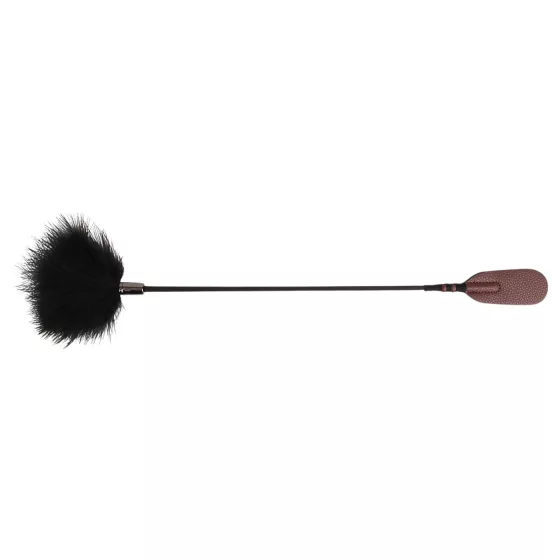 NOIR RION - riding crop with feather (brown)