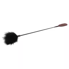 NOIR RION - riding crop with feather (brown)