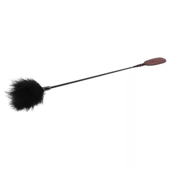 NOIR RION - riding crop with feather (brown)