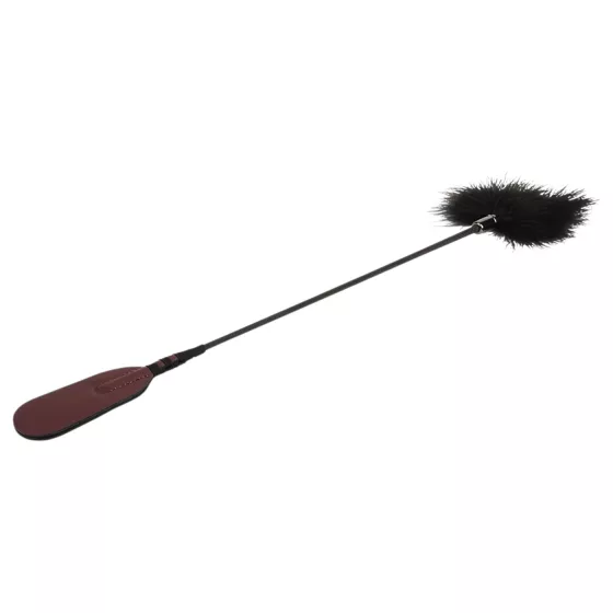 NOIR RION - riding crop with feather (brown)