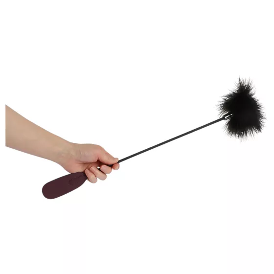 NOIR RION - riding crop with feather (brown)
