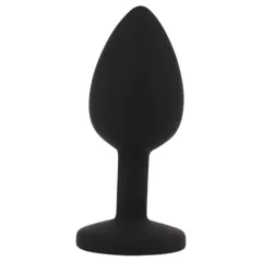   Senuelo Booty Fantasy - silicone anal plug with crystal (black) - S