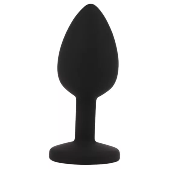 Senuelo Booty Fantasy - silicone anal plug with crystal (black) - S