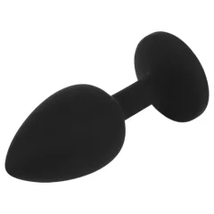   Senuelo Booty Fantasy - silicone anal plug with crystal (black) - S