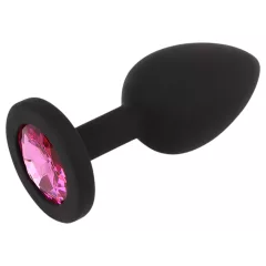  Senuelo Booty Fantasy - silicone anal plug with crystal (black) - S