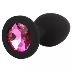   Senuelo Booty Fantasy - silicone anal plug with crystal (black) - S