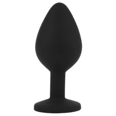  Senuelo Booty Fantasy - silicone anal plug with crystal (black) - M