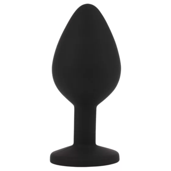 Senuelo Booty Fantasy - silicone anal plug with crystal (black) - M