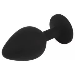   Senuelo Booty Fantasy - silicone anal plug with crystal (black) - M