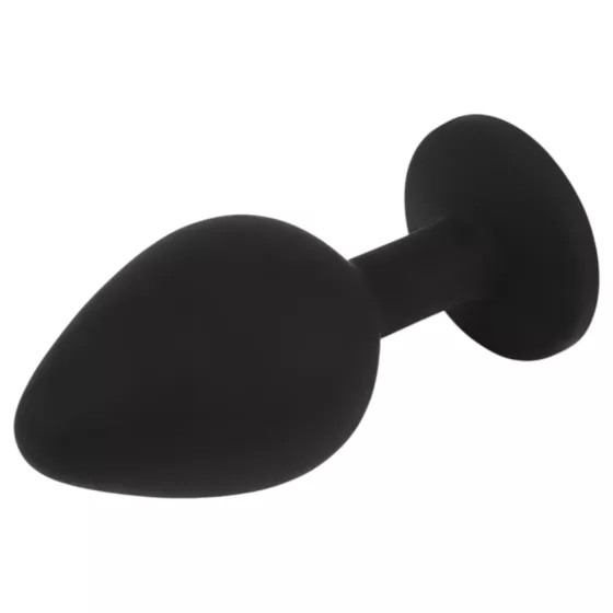 Senuelo Booty Fantasy - silicone anal plug with crystal (black) - M