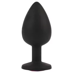   Senuelo Booty Fantasy - silicone anal plug with crystal (black) - L