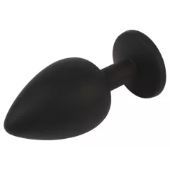   Senuelo Booty Fantasy - silicone anal plug with crystal (black) - L