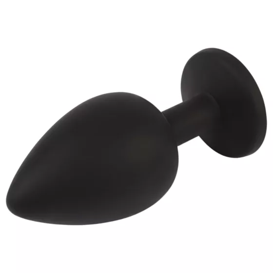Senuelo Booty Fantasy - silicone anal plug with crystal (black) - L