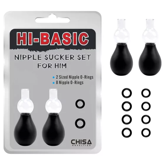 Hi-Basic - Nipple Sucker Set for Men (Black)
