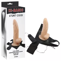   Hi-Basic Stunt Cock - vibrating, hollow strap-on dildo (flesh-coloured)