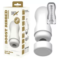 MX Boost - ribbed masturbator (white)