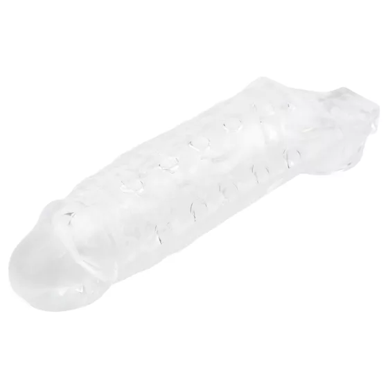 SuperMe Mighty - penis sleeve with testicle ring (transparent)