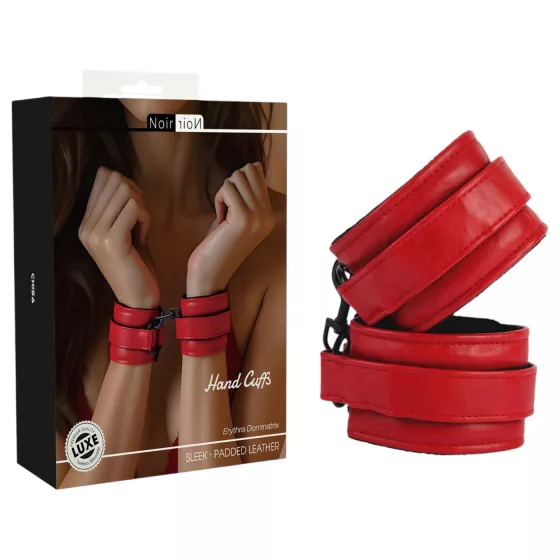 NOIR RION - adjustable faux leather handcuffs (red)